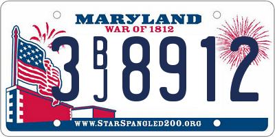 MD license plate 3BJ8912
