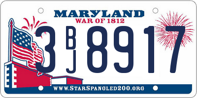 MD license plate 3BJ8917