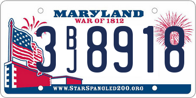 MD license plate 3BJ8918