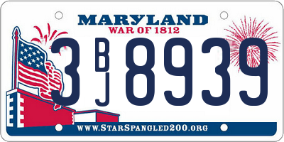 MD license plate 3BJ8939