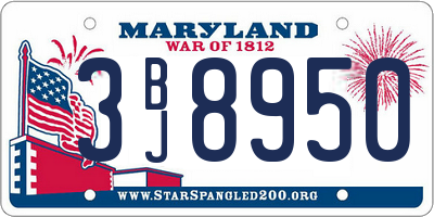 MD license plate 3BJ8950