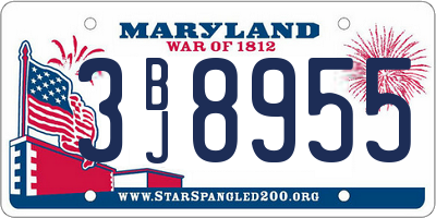 MD license plate 3BJ8955