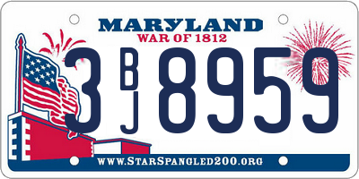MD license plate 3BJ8959