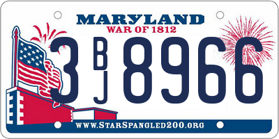 MD license plate 3BJ8966