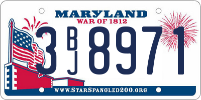 MD license plate 3BJ8971