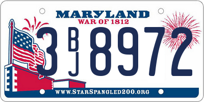 MD license plate 3BJ8972