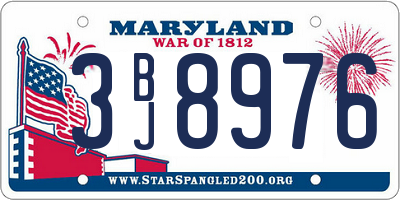 MD license plate 3BJ8976