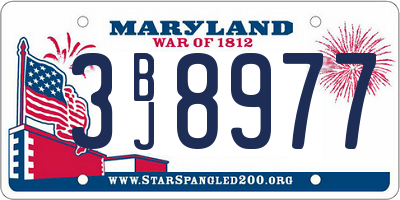 MD license plate 3BJ8977
