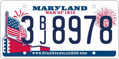 MD license plate 3BJ8978