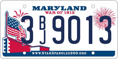 MD license plate 3BJ9013