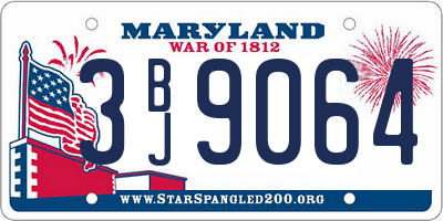 MD license plate 3BJ9064