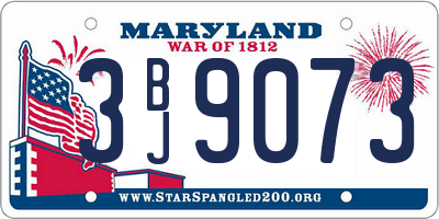 MD license plate 3BJ9073