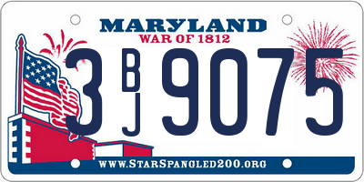 MD license plate 3BJ9075