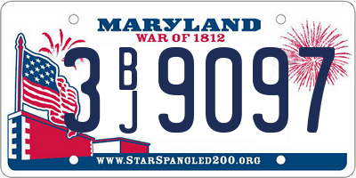 MD license plate 3BJ9097