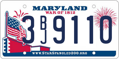MD license plate 3BJ9110