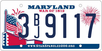 MD license plate 3BJ9117