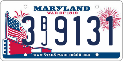 MD license plate 3BJ9131