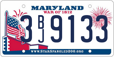 MD license plate 3BJ9133