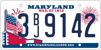 MD license plate 3BJ9142