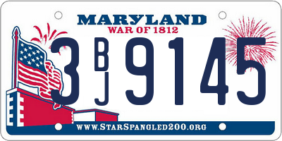 MD license plate 3BJ9145