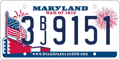 MD license plate 3BJ9151