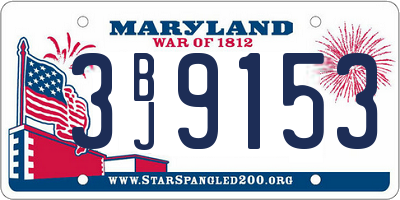 MD license plate 3BJ9153