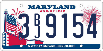 MD license plate 3BJ9154