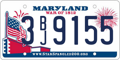 MD license plate 3BJ9155