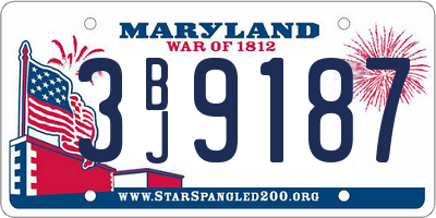 MD license plate 3BJ9187