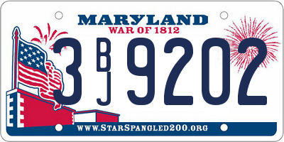 MD license plate 3BJ9202
