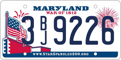 MD license plate 3BJ9226