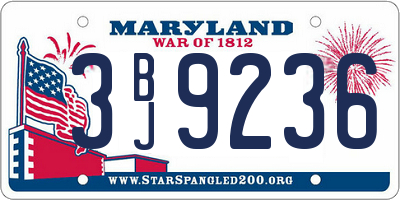 MD license plate 3BJ9236
