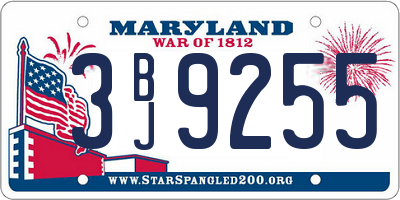 MD license plate 3BJ9255