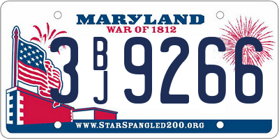 MD license plate 3BJ9266