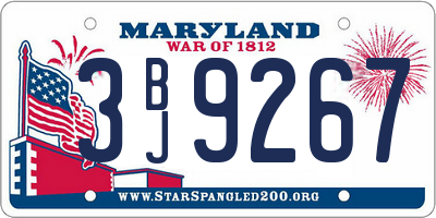 MD license plate 3BJ9267