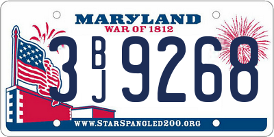 MD license plate 3BJ9268