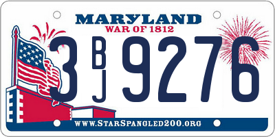 MD license plate 3BJ9276