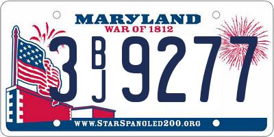 MD license plate 3BJ9277