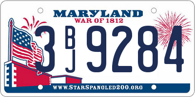 MD license plate 3BJ9284