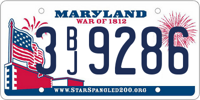 MD license plate 3BJ9286
