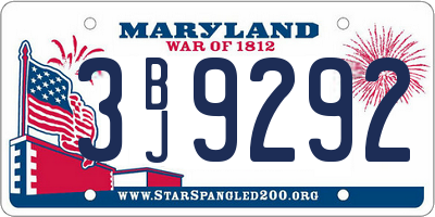 MD license plate 3BJ9292