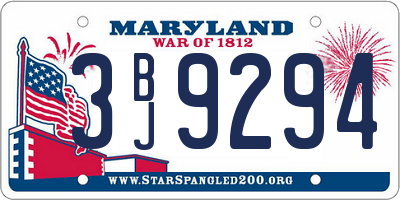 MD license plate 3BJ9294
