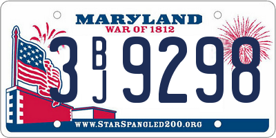 MD license plate 3BJ9298