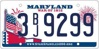 MD license plate 3BJ9299