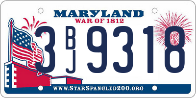 MD license plate 3BJ9318