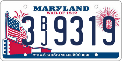 MD license plate 3BJ9319