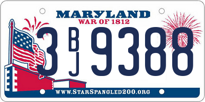 MD license plate 3BJ9388