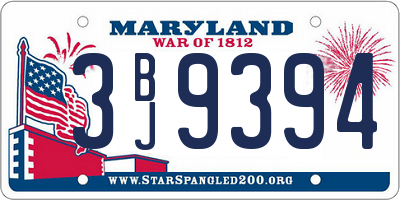 MD license plate 3BJ9394