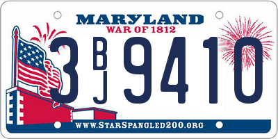 MD license plate 3BJ9410