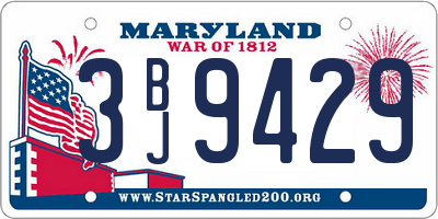 MD license plate 3BJ9429